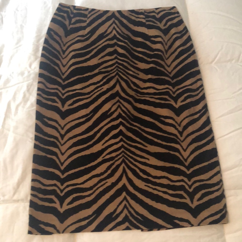 Brown zebra print skirt
